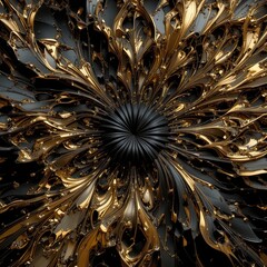 Stunning abstract of flowing gold on black for luxury branding and elegant designs that demand attention, perfect for high-end marketing materials