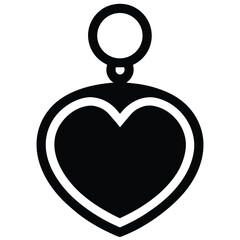 love charm silhouette Valentine’s Day vector icon