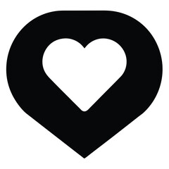 love chat app silhouette Valentine’s Day vector icon