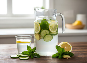 Green Detox Water (Flat Tummy Drink) Healthy Refreshing Clean Diet Weight Loss Beverage