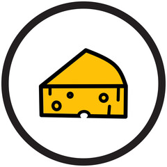 Simple Cheese Wedge Icon Illustration