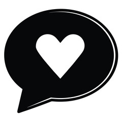 love chat message silhouette Valentine’s Day vector icon