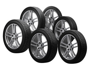 Modern Luxury Timepiece PNG.jpg - Set of Car Wheels with Alloy Rims &ndash; Automotive Parts Isolated PNG.