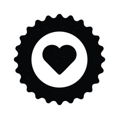 love stamp silhouette Valentine’s Day vector icon