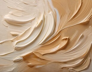 creamy paint strokes on canvas