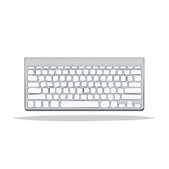 Minimalist digital keyboard illustration with clean lines and blank keys