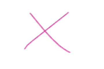 Hand drawn pink letter x isolated on transparent background