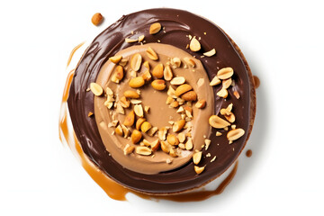 Dessert with peanut butter and chocolate topping