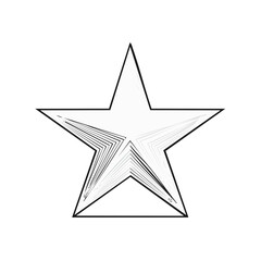 Monochrome geometric star with an abstract line art pattern creating an optical illusion