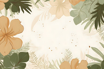 Floral tropical frame background design