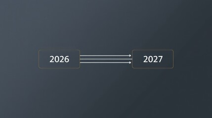 Obraz premium New data banner for year transition 2026 to 2027 visualizing change in a modern environment