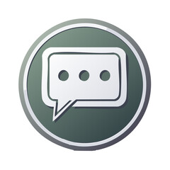 Naklejka premium Green Chat Bubble Icon with Three Dots Communication Message Sign