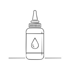 Dropper bottle outline icon, liquid container, medical or cosmetic fluid dispenser