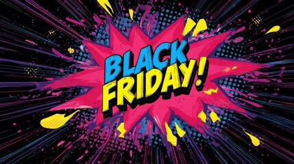 vibrant black friday pop art banner