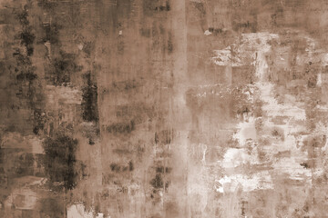 Abstract brown painted texture background with rough brush strokes, different shades of color and spots and grunge surface effect. Modern backdrop, wallpaper for design, poster, wall art