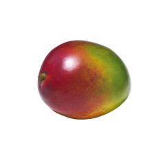 Fototapeta premium A ripe mango with red, green, and yellow hues, isolated on a transparent background
