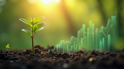 Business success concept highlighting wealth and stock investment. Focusing on business growth in the digital age, emphasizing transformation for next-generation technology