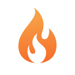 Stylized Orange Gradient Flame Icon Representing Heat Energy and Passion