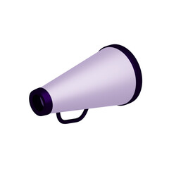 3D Render of  Purple and White Megaphone