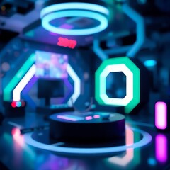 computer circuit board with blue background