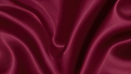Obraz premium Rich crimson satin fabric with luxurious sheen and flowing folds. Elegant and smooth texture for fashion or interior design.