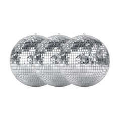 a shiny silver disco ball with mirrored reflections, symbolizing the lively and energetic atmosphere of disco music,