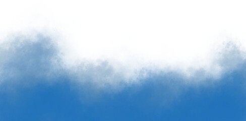 Obraz premium Blue cloud isolated on transparent background creating a serene and atmospheric visual effect