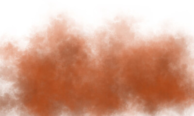 Vibrant orange smoke effect isolated on transparent background for creative designs