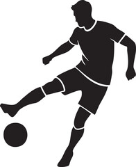 Soccer Player Mid Kick Silhouettes Dynamic Athletic Pose Football Action