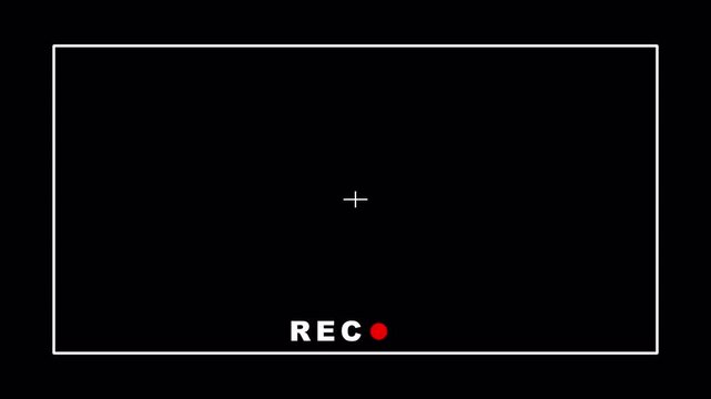 Video camera recorder screen overlay animation on a transparent background animation , Recording camera screen interface with transparent background , Camera recording screen overlay with alpha channe