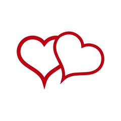 Heart clip art design on plain white transparent isolated background for card, shirt, hoodie, sweatshirt, apparel, tag, mug, icon, poster or badge