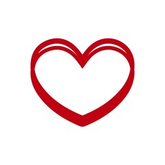 Heart clip art design on plain white transparent isolated background for card, shirt, hoodie, sweatshirt, apparel, tag, mug, icon, poster or badge