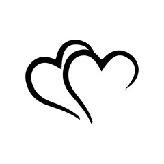 Heart clip art design on plain white transparent isolated background for card, shirt, hoodie, sweatshirt, apparel, tag, mug, icon, poster or badge