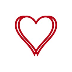 Heart clip art design on plain white transparent isolated background for card, shirt, hoodie, sweatshirt, apparel, tag, mug, icon, poster or badge