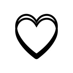 Heart clip art design on plain white transparent isolated background for card, shirt, hoodie, sweatshirt, apparel, tag, mug, icon, poster or badge