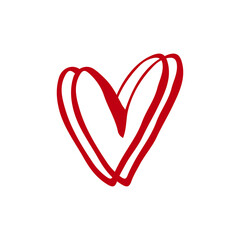 Heart clip art design on plain white transparent isolated background for card, shirt, hoodie, sweatshirt, apparel, tag, mug, icon, poster or badge