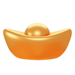 3D Rendering chinese new year decoration, Gold Ingot Illustration for Lunar New Year