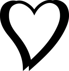 Heart clip art design on plain white transparent isolated background for card, shirt, hoodie, sweatshirt, apparel, tag, mug, icon, poster or badge