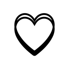 Heart clip art design on plain white transparent isolated background for card, shirt, hoodie, sweatshirt, apparel, tag, mug, icon, poster or badge