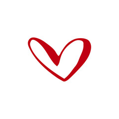 Heart clip art design on plain white transparent isolated background for card, shirt, hoodie, sweatshirt, apparel, tag, mug, icon, poster or badge