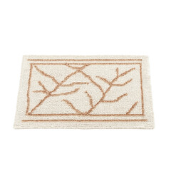 Luxury Floral Abstract Carpet with Green Leaf, Pink & Beige Pattern – Modern Interior Rug Design