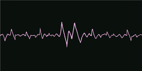 Cardiogram heartbeat line wave on a monitor graph showing pulse and health, an abstract illustration of life and cardiology