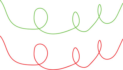 Abstract Swirls in Green and Red