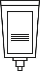 Cosmetic cream tube icon for skincare or lotion packaging isolated on transparent background.