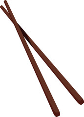 Pair of wooden chopsticks for asian cuisine representing oriental culture