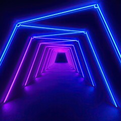 Step into the vibrant future with this neon tunnel, perfect for showcasing innovation, technology, and cutting-edge design in your next creative project