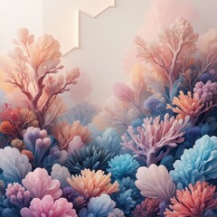 Stunning pastel floral garden with whimsical charm, perfect for dreamy backgrounds and elegant designs that evoke serenity and modern artistic flair