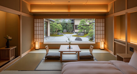 Fototapeta premium modern living room with a bed