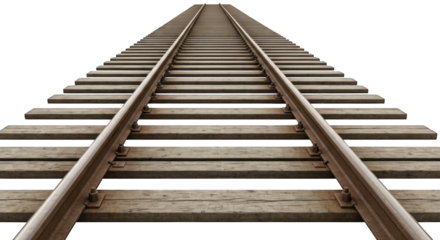 Train track perspective, straight lines converge at the vanishing point