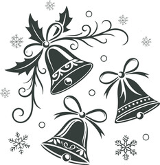 Decorative Christmas Bells Vector Design